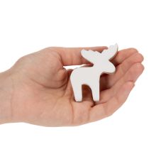 Artikel Holz-Elchfigur Weiß Natur 6cm stehend Streudeko Set 8 Stück
