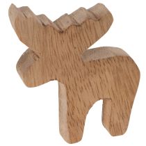 Artikel Holz-Elchfigur Weiß Natur 6cm stehend Streudeko Set 8 Stück