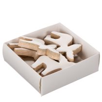Artikel Holz-Elchfigur Weiß Natur 6cm stehend Streudeko Set 8 Stück