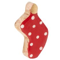 Artikel Socken aus Holz Rot mit Punkten 6cm 8 Stück für Tisch- und Geschenkdekoration