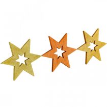 Holzsterne Deko Streudeko Weihnachten Orange H4cm 72St