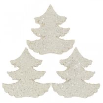 Artikel Streudeko Weihnachten Tannenbaum Weiß Glitter 4cm 72St