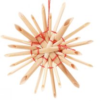 Artikel Traditionelle Strohsterne in Rot Natur als Weihnachtsbaumschmuck, ökologisch &amp; vielseitig – 17er Set, Ø4-6cm