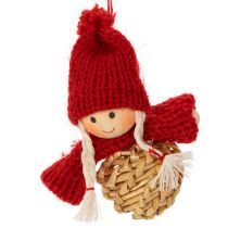 Artikel Strohanhänger Set mit Figuren und Sternen 4–6cm 30-teilig Natur-Rot für Innenbereich