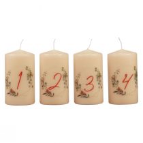 Artikel Adventskerzen Kerzen Adventskranz 1-4 Creme 130/70mm 4St