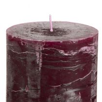 Artikel Stumpenkerzen Burgundrot 70x100mm, 4er Set, durchgefärbt, rustikal, lange Brenndauer