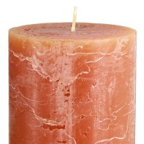 Artikel Stumpenkerzen 2er Set Dunkelorange 85×150mm, Durchgefärbt, Lange Brenndauer – Dekorative Kerzen für Wohnraum, Festliche Anlässe und Romantik