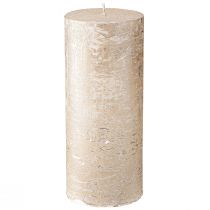 Artikel Stumpenkerzen durchgefärbt Hellgold 85×200mm 2 St