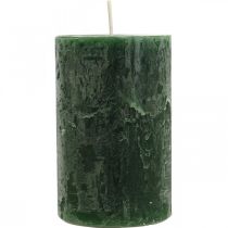 Durchgefärbte Kerzen Dunkelgrün Stumpenkerzen 70×110mm 4St