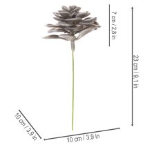 Artikel Künstliche Sukkulente aus Wachs 10 cm Grau-Grün 6 Stück