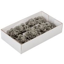 Artikel Künstliche Sukkulente aus Wachs mit Drahtkern, Grau-Grün, 8 cm Ø, Set à 8 Stück