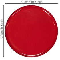 Artikel Deko-Tablett Metall Rot 27cm rund mit Rand für Innenbereich