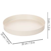 Artikel Rundes Tablett Dekoschale Metall 20cm Taupe Innenbereich