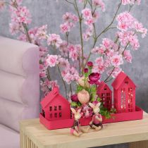 Artikel Kerzenhäuser Set Rosa Metall 3-teilig mit Tablett für stimmungsvolle Dekoration