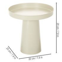 Artikel Metall Tablett Ständer, rund, 20 cm Durchmesser, beige-grau, Innenbereich