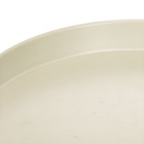 Artikel Metall Tablett Ständer, rund, 20 cm Durchmesser, beige-grau, Innenbereich