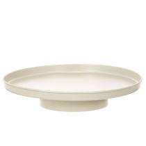 Artikel Dekotablett Metall Rund 30 cm Beige