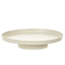 Artikel Dekotablett Metall Rund 30 cm Beige