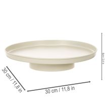 Artikel Dekotablett Metall Rund 30 cm Beige