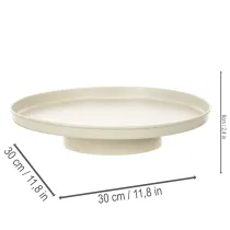 Artikel Dekotablett Metall Rund 30 cm Beige