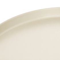 Artikel Dekotablett Metall Rund 30 cm Beige