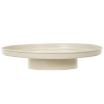 Artikel Dekotablett Metall Rund 30 cm Beige