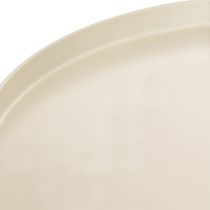 Artikel Dekoteller aus Metall beige rund Ø 40 cm mit 20 cm hohem Fuß für Innenbereich