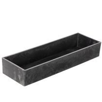 Artikel Rechteckige Dekoschale 32 cm Kunststoff Anthrazit Indoor