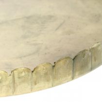 Artikel Metallteller zum Dekorieren, Tischdeko, Kerzentablett rund Golden Antik-Optik Ø7,5/10/12/15/18cm H2cm 5er-Set