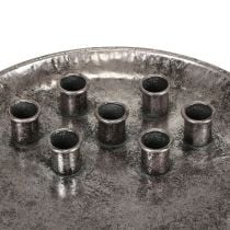 Artikel Kerzenteller Metall Vintage Silber Stabkerzenhalter Ø30cm