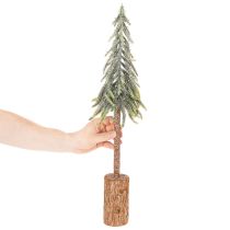 Artikel Künstlicher Tannenbaum 60 cm mit Holzsockel und geeister Optik für Innenbereich