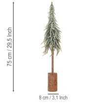 Artikel Künstlicher Tannenbaum 75cm mit gefrosteter Optik und Holzsockel