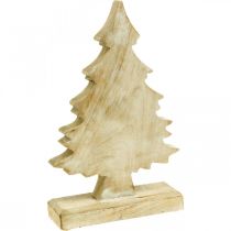 Deko Tannenbaum Holz Weiß gewaschen Weihnachtstanne 27×17×5cm