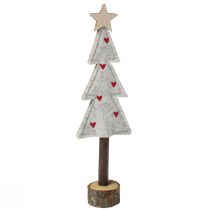Artikel Tannenbaum Deko Filz Beige Rot mit Sternen Herz H21cm Weihnachtsstimmung 4er Set