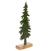 Artikel Tannenbaum-Figur Metall 36cm grün mit Holzsockel für Innenbereich