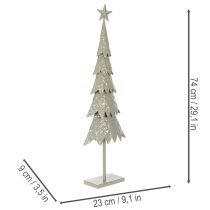 Artikel Deko-Tannenbaum aus Metall mit Stern und Standfuß 74 cm, silber