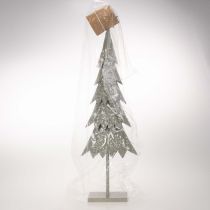 Artikel Deko-Tannenbaum aus Metall mit Stern und Standfuß 74 cm, silber
