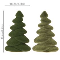 Artikel Tannenbaum Tischdeko Beflockte Tannen Grün 16,5cm 4 St - Weihnachtsdekoration für Hotel Dekoration