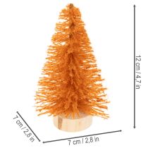 Artikel Miniatur Tannenbaum 12cm Kunststoff Holzsockel 6 Stück bunt innen