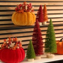 Artikel Künstlicher Tannenbaum mit Holzfuß 16cm 6er-Set Grün/Rot/Orange für Innenbereich