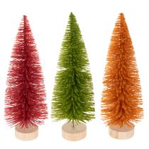 Artikel Künstlicher Tannenbaum Set 31cm 3-teilig Grün Rot Orange Innenbereich