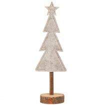Artikel Tannenbaum Filzdeko Grau-Rot mit Herzen 28cm - 4er Set weihnachtliche Tischdekoration