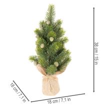 Artikel Tisch-Weihnachtsbaum künstlich 38 cm mit Jutesack für Innenbereich