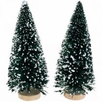 Artikel Deko-Tanne beschneit, Weihnachtsdeko, Advent H13cm Ø5,5cm 2 St