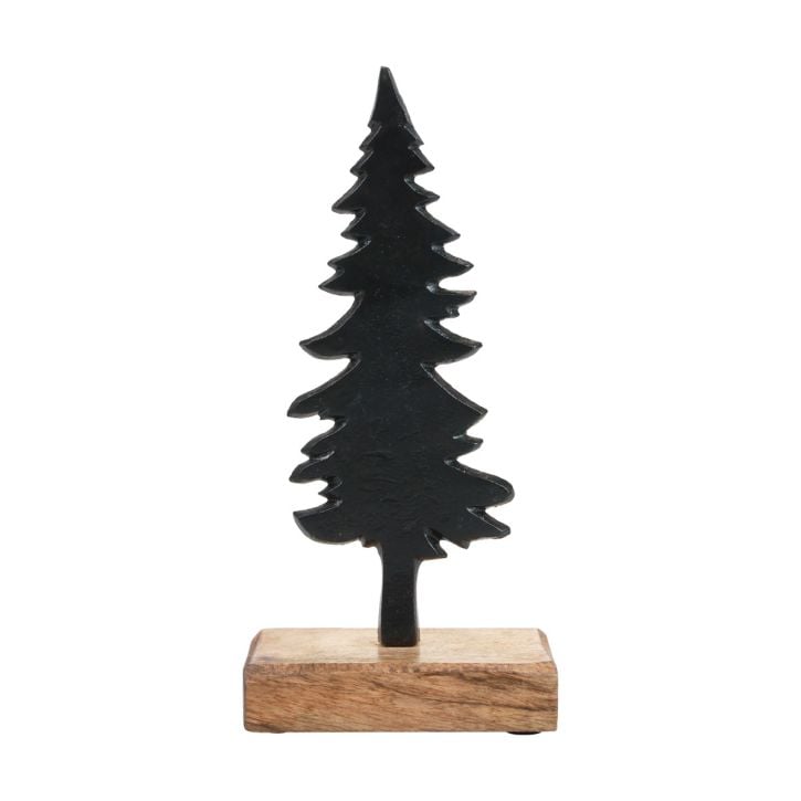 Weihnachtsdeko Tannenbaum Holz Metall Tischdeko H22cm