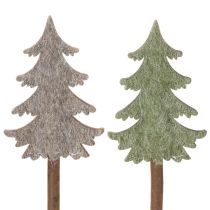Artikel Deko-Tannenbaum auf Holzstab 45cm 6 Stück Grün Grau Braun