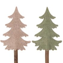 Artikel Deko-Tannenbaum auf Holzstab 45cm 6 Stück Grün Grau Braun