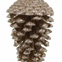Artikel Tannenzapfen Gold, Glitter 13cm 4 St Christbaumschmuck