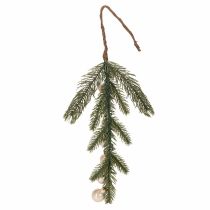 Artikel Künstlicher Tannenzweig mit weißen Mini-Christbaumkugeln, 46 cm, 2 Stück