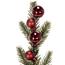 Artikel Künstlicher Tannenzweig mit roten Weihnachtskugeln 48cm 2er-Set